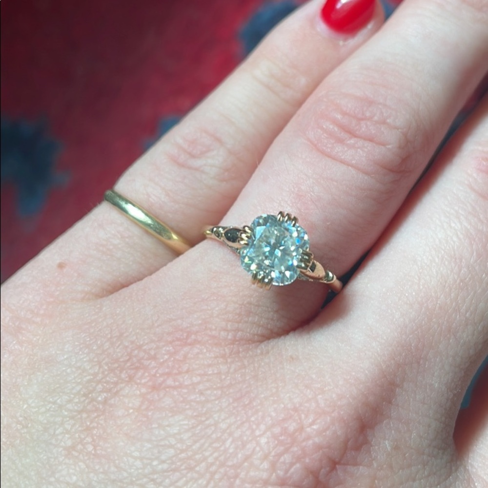 1.5 carat moissanite ring solid 10k yellow gold